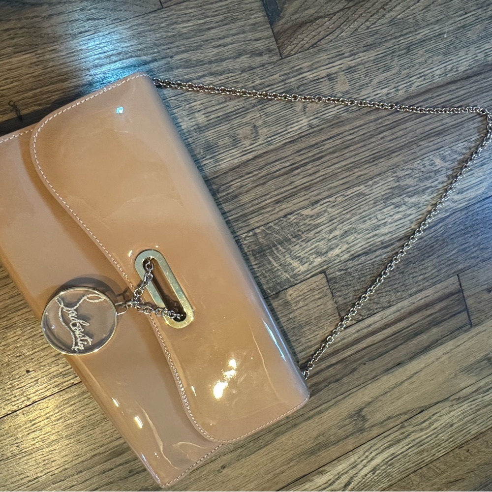 Christian Louboutin Patent Nude Clutch / Shoulderbag